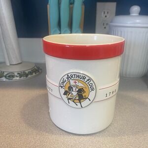 Vintage King Arthur Ceramic Flour Crock/Canister NO LID 5.75" Tall